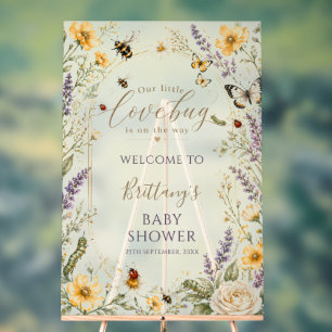 Bienvenue à la Baby Shower Fleurs Sauvages et Inse