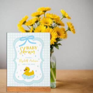 Bienvenue à la baby shower Gingham Garçon aux gout