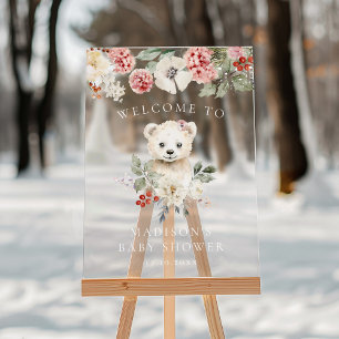 Bienvenue à la Baby Shower Ourson Polaire Aquarell