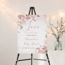 Bienvenue à la Baby Shower Pink Love is in Bloom