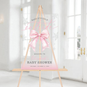 Bienvenue à la Baby Shower Ruban Rose Bébé il fait