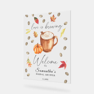 Bienvenue à la baby shower sur le thème du latte d