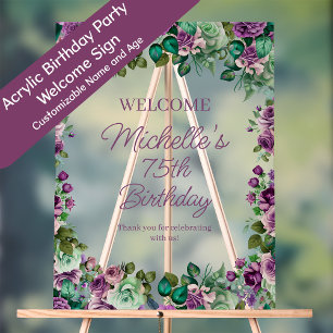 Bienvenue à la fête d'anniversaire florale verte m