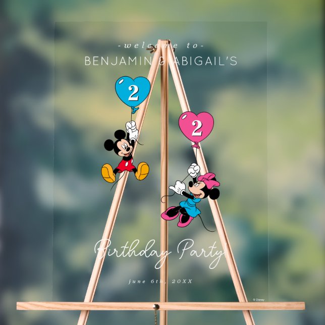 Bienvenue à la fête d'anniversaire Mickey & Minnie (Neutre)
