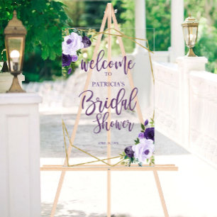 Bienvenue à la Fête de Mariage aux Fleurs Violette