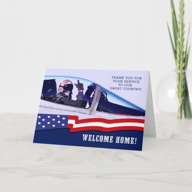 Bienvenue à la maison ! Carte de voeux militaire p (Devant)