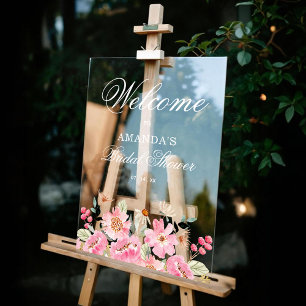 Bienvenue à la soirée de mariage Floral Rose