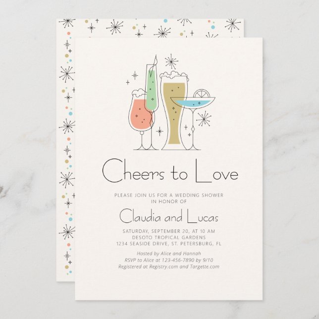 Bienvenue à l'amour des couples Invitation Wedding (Devant / Derrière)