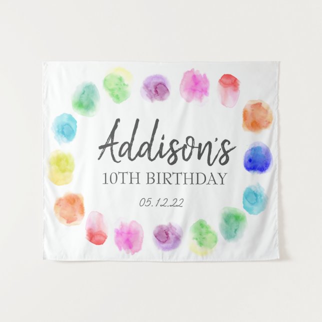 Bienvenue à l'anniversaire d'art, tapisserie d'ann (Devant (Horizontal))