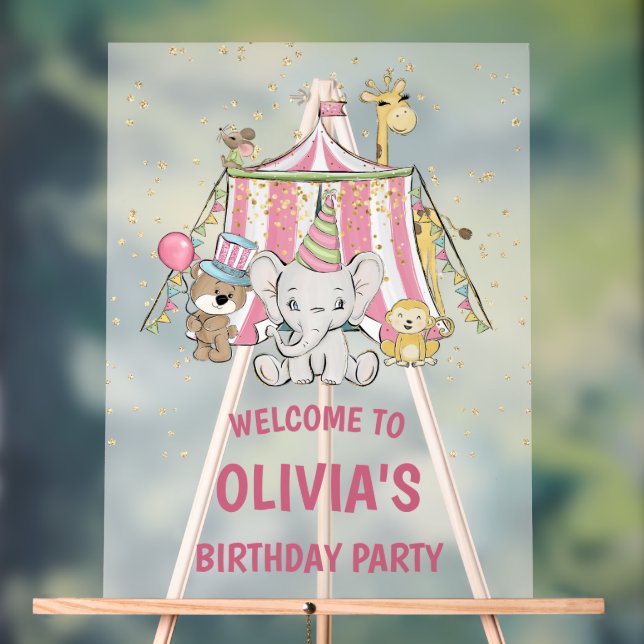 Bienvenue à l'anniversaire du cirque rose (Neutre)