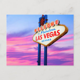 Bienvenue à Las Vega, carte postale bleu violet