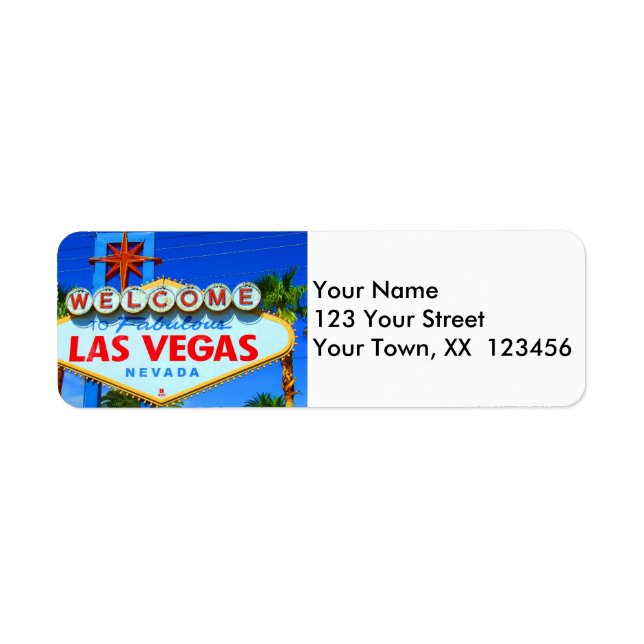 Bienvenue à Las Vegas Retours d'étiquettes d'adres (Devant)