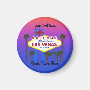 Bienvenue à Las Vegas Sign #3 Round Magnet