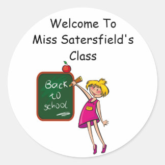 Bienvenue à l'enseignant Stickers de classe de ret