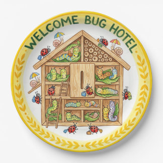 "Bienvenue à l'hôtel des insectes" Assiette en pap