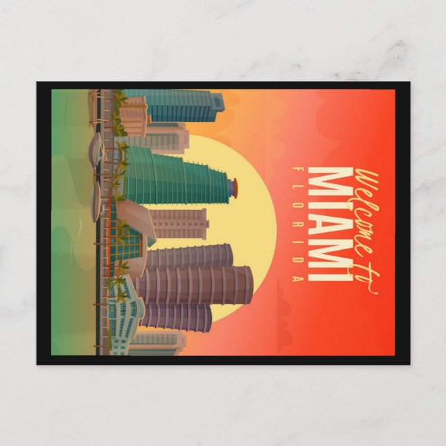 Bienvenue à Miami, carte postale de Floride (Devant)