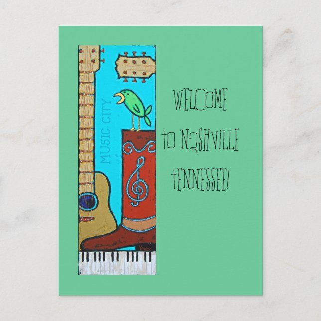 Bienvenue à NashvilleTennessee! carte postale (Devant)