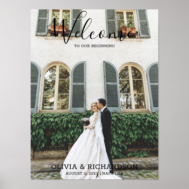 Bienvenue à notre affiche du Mariage de photos (Devant)