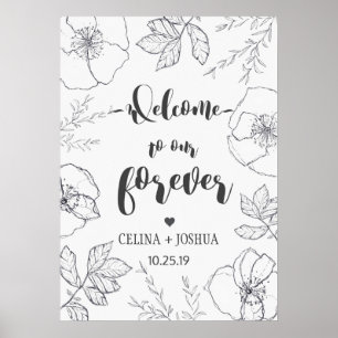 Bienvenue à notre Forever FloralWedding Affiche de