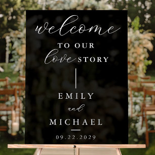 Bienvenue À Notre Histoire D'Amour Élégant Mariage