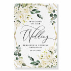 Bienvenue à notre Mariage Floral Gold Géométrique 