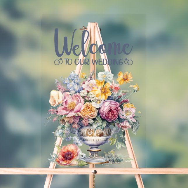 Bienvenue À Notre Signe Acrylique Mariage (Neutre)