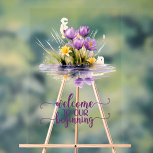 Bienvenue À Notre Signe Acrylique Mariage Débutant