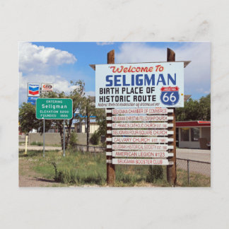 Bienvenue À Seligman Route 66 Carte Postale!