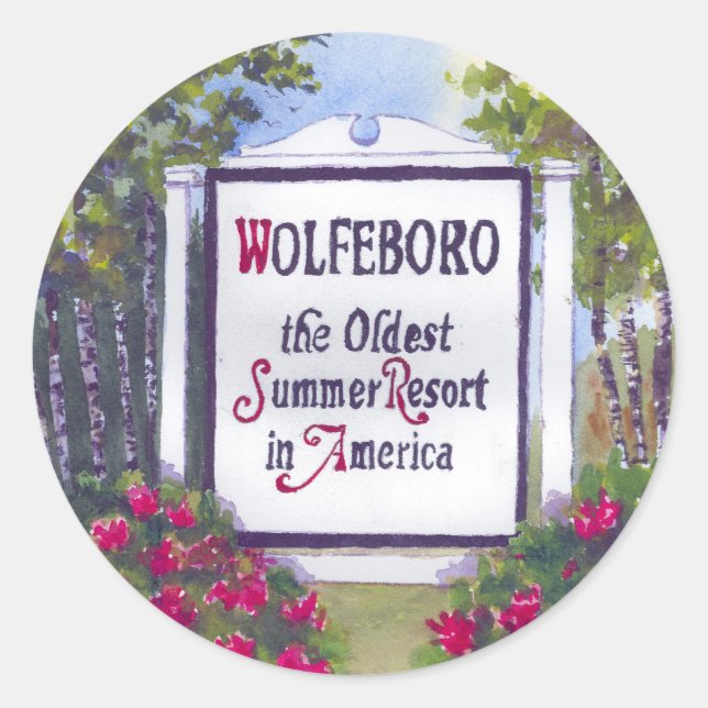 Bienvenue à Wolfeboro NH Sticker Classic Round Sti (Devant)