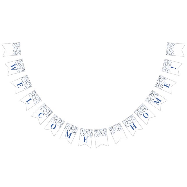 Bienvenue Accueil Bannière Bleu Argent Confetti (Tout)