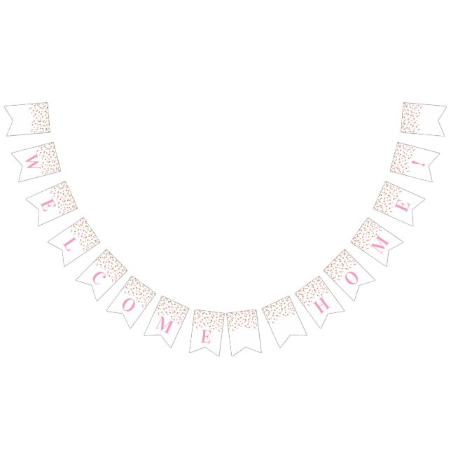 Bienvenue Accueil Bannière Pink Gold Confetti (Tout)
