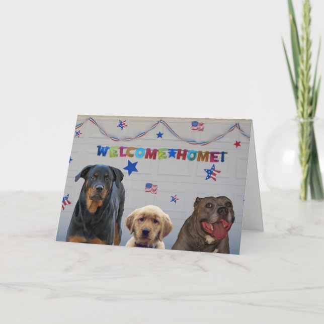 Bienvenue Accueil Carte de voeux pour chien milita (Devant)