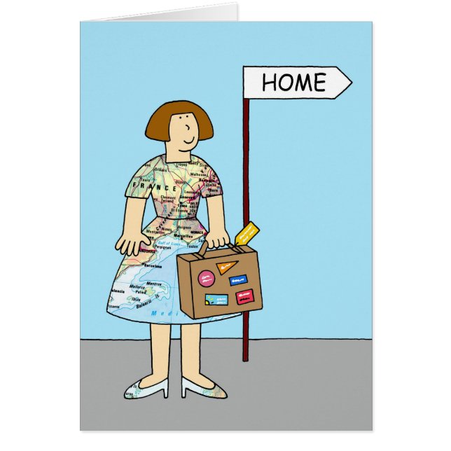 Bienvenue Accueil Femme Voyageur Dessin (Devant)