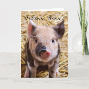 Bienvenue Accueil Piglet carte de voeux