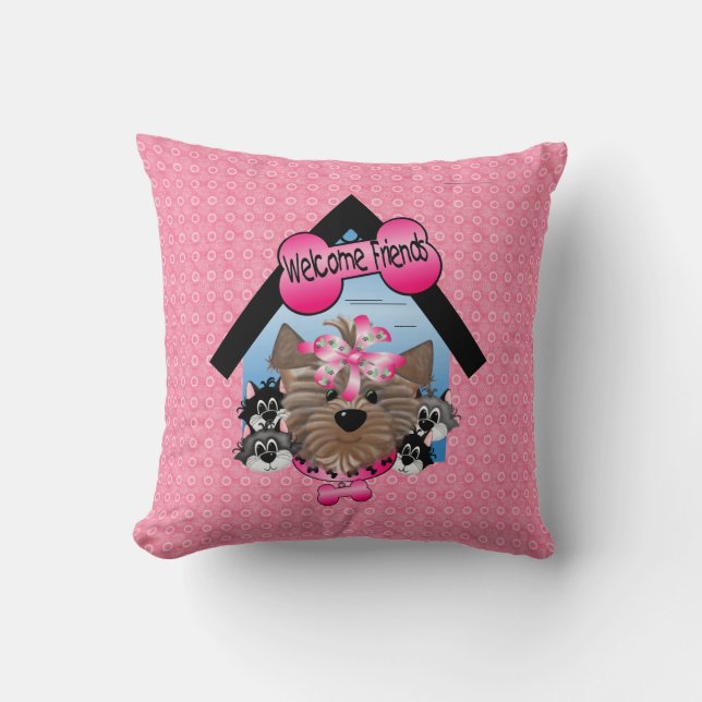 Bienvenue amis Coussin américain MoJo (Recto)