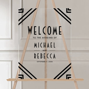 Bienvenue au mariage Art Déco noir