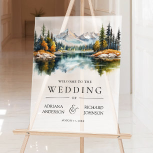 Bienvenue au mariage au lac de la forêt de Fall Mo