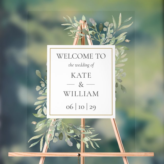 Bienvenue au mariage botanique de verdure (Neutre)