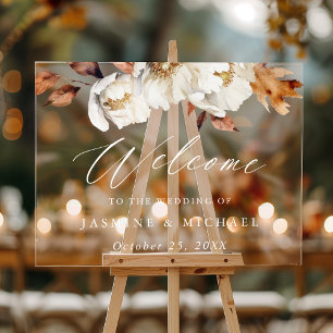 Bienvenue au mariage floral d'automne rustique