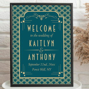 Bienvenue au mariage Gatsby Art Déco vintage des a