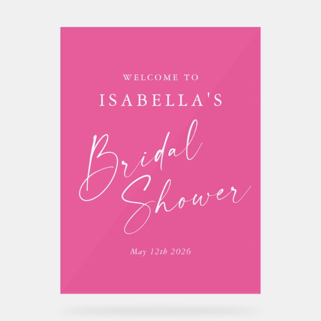 Bienvenue au mariage minimaliste rose chaud person (Recto)