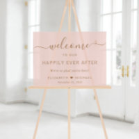 Bienvenue au mariage rose or pour toujours