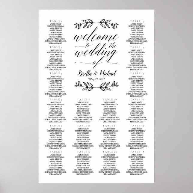 Bienvenue Au Mariage - Tableau De Sièges (Devant)