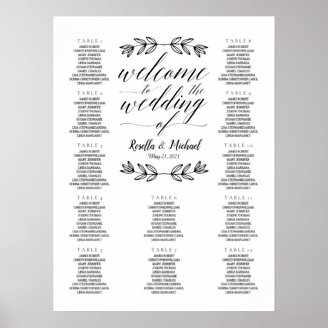 Bienvenue Au Mariage - Tableau De Sièges N.2 (Devant)
