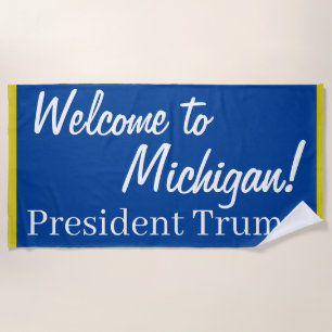 Bienvenue Au Michigan ! Serviette de rallye Trump