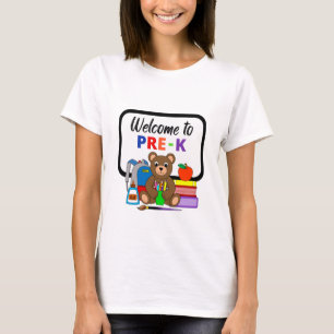 Bienvenue au T-shirt féminin de l'ours pré-K Schoo