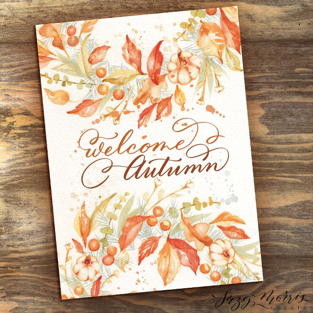 Bienvenue Automne 5 x 7 Carte de voeux (Créateur téléchargé)