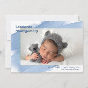 Bienvenue Baby Boy Photo Faire-part de naissance