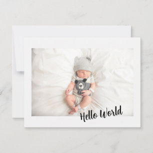 Bienvenue Baby Faire-part bois rustique