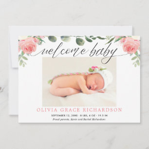 Bienvenue bébé eucalyptus faire-part de naissance 